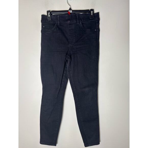 Spanx Black Denim Pull On Skinny Jeans Sz MP - Picture 1 of 2